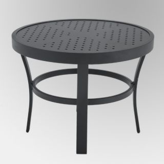 Winston 24 in. Round Stamped Aluminum Outdoor Side Table   Patio Tables