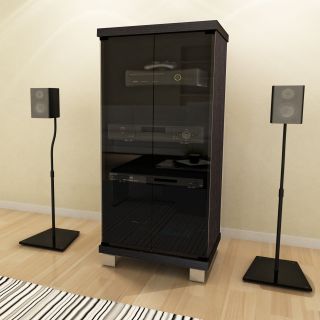 Sonax C 001 CHT Holland 20 in. Wide Component Stand   Ravenwood Black and Glass   Media Storage