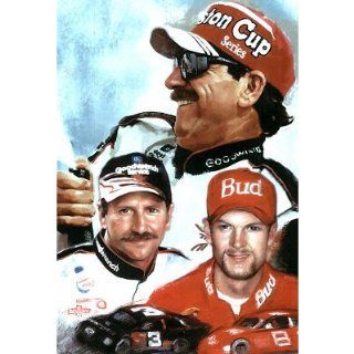 Dale Earnhardt Sr & Jr (Collage) Sports Poster Print   13x19 custom fit with RichAndFramous Black 13 inch Poster Hangers  