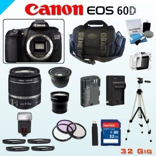Canon 18MP EOS 60D Bundle   Includes Canon EF S 18 55mm Lens   Wide Angle and Telephoto Zoom Lenses   32GB SDHC Memory Card   USB Memory Card Reader   Spare LP E6 Lithium Battery   3 Piece Lens Filter Set   4 Piece Macro Lens Kit   Digital Flash   Screen P