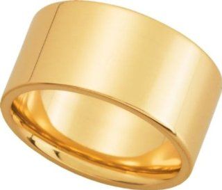 10mm Flat Comfort Fit Band in 14k Yellow Gold   Size 7 Wedding Bands Jewelry
