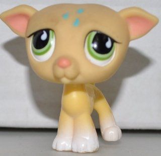Greyhound #875 (Yellow, Green Eyed, Blue Flowers on head) Littlest Pet Shop (Retired) Collector Toy   LPS Collectible Replacement Single Figure   Loose (OOP Out of Package & Print) 