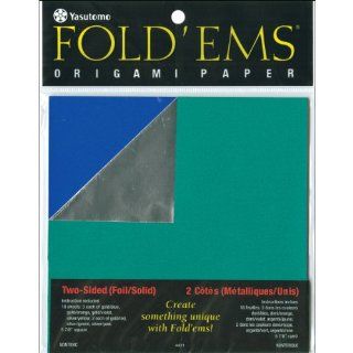 Fold 'ems Origami Double Sided Foil/Solid Paper 5.875" 18/Pk Assorted