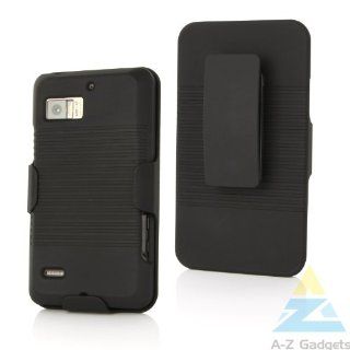 A Z Gadgets Black Holster Combo Case for Verizon Motorola Droid Bionic XT875 Back shell case and a holster belt clip Cell Phones & Accessories