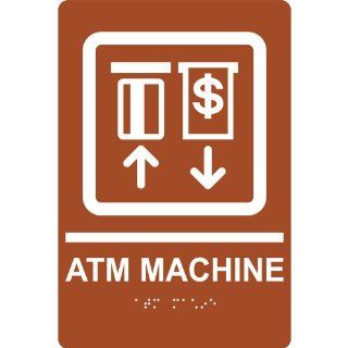 ADA ATM Machine Braille Sign RRE 875 WHTonCanyon Information  Business And Store Signs 