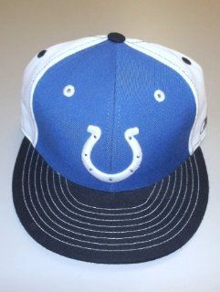 Indianapolis Colts Fitted Flat Bill Reebok Hat Size 7 1/8   TE01K  Sports Fan Baseball Caps  Sports & Outdoors