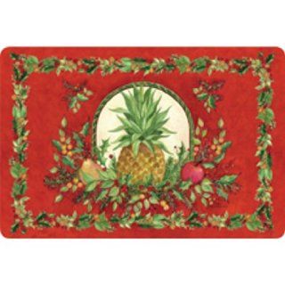 Holiday Pineapple Welcome Holly Comfort Mat Rug   Machine Made Rugs