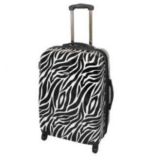 American Green Travel Zebra Print 25" Hardside Spinner Suitcase   Black & White Clothing