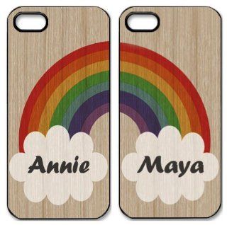 Set of TWO Rainbow Best friend   Name Custom iPhone 5 Case Cover Electronics