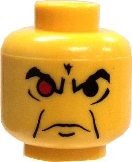 LEGO LOOSE HEAD Yellow Male with Angry Eyebrows & One Red Eye Toys & Games