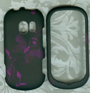 rubberized black purple butterfly LG EXTRAVERT vn271 verizon phone cover case Cell Phones & Accessories