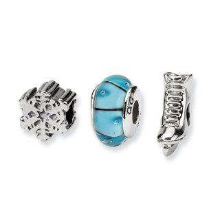 Reflection Beads   925 Sterling Silver Winter Wonderland Boxed Bead Set Bead Charms Jewelry