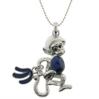 Monkey Mood Pendant with 1.2mm Ball Chain   16 to 18" Adjustable Necklace Jewelry