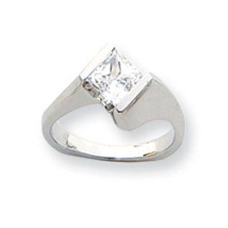 Ann Harrington Jewelry 14k White Gold Solitaire Engagement Ring, 6 mm Princess Cut Setting Jewelry