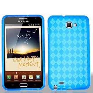 Transparent Clear Blue Flex Cover Case for Samsung Galaxy Note N7000 SGH I717 SGH T879 Cell Phones & Accessories