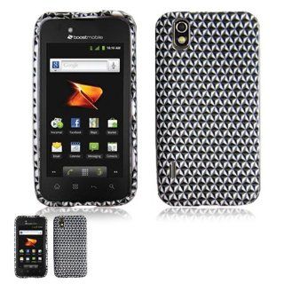 LG Marquee LS855 White and Black Crystal Skin Design Case Cell Phones & Accessories