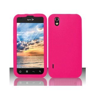 Pink Soft Silicone Gel Skin Cover Case for LG Ignite 855 Marquee LS855 Sprint LG855 Boost L85C NET10 Straight Talk Optimus Black P970 L85C Majestic US855 US Cellular Cell Phones & Accessories