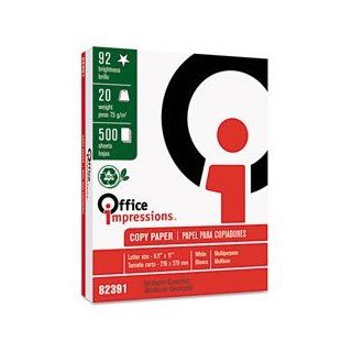 Office Impressions 30% Recycled Copy Paper, 92 Brightness, 20 Pounds, 8 1/2 X 11 Inches, White, 5000 Sheets/Carton (82391)  Multipurpose Paper 