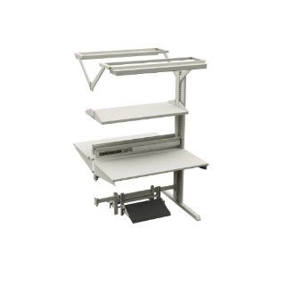 Sovella 14 C12541323 TL Advantage Laminate Steel Double Sided Add On Workstation with Shelf, 880 lbs Capacity, 72" Width x 75.59" Height x 30" Depth, Grey Material Handling Equipment