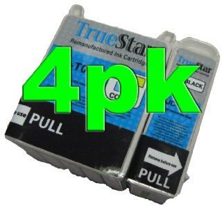 4pk True Star remanufactured (2B+2C) T019 T019201 T020 T020201 Epson Ink Cartridges fits Inkjet Printers Stylus Color 8 3, Stylus Color 880, Stylus Color 880i.