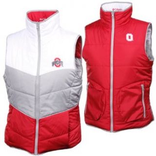 NCAA Women's Ohio State Buckeyes Reversible Vest II, Red, White, Small  Sports Fan Outerwear Jackets  Clothing
