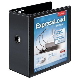 Cardinal by TOPS Products ExpressLoad ClearVue Locking 5 Inch D Ring Binder, Letter Size, Black (49151)  Office D Ring And Heavy Duty Binders 
