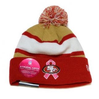 San Francisco 49ers New Era 2013 NFL Breast Cancer Awareness Knit Hat  Sports Fan Novelty Headwear  Clothing