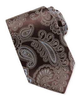 Royal Paisley Silk Jacquard Tie, Brown