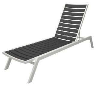 Euro Chaise Finish Gloss White, Seat and Back Finish State Gray  Patio Lounge Chairs  Patio, Lawn & Garden