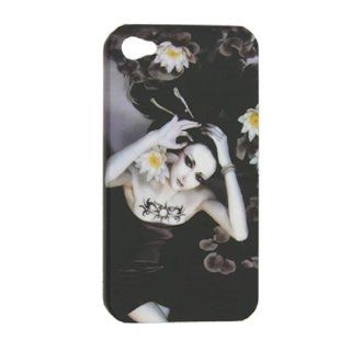 Lady Print Rubberized Hard Plastic Case for iPhone 4 4G Cell Phones & Accessories