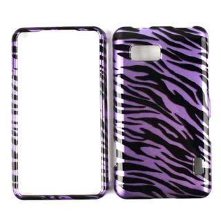 LG MACH LS 860 TRANSPARENT PURPLE ZEBRA TP CASE ACCESSORY SNAP ON PROTECTOR Cell Phones & Accessories