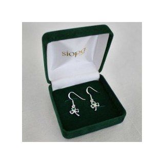 Sterling Silver Emerald Green Irish Shamrock Earrings CS230 Jewelry