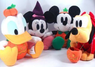 Disney Mickey Mouse Pumpkin Body Plush Set   Mickey, Minnie, Donald and Pluto Toys & Games
