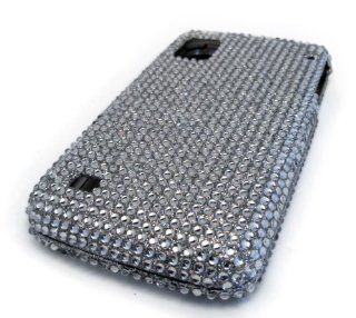 NEW ZTE N860 Warp Silver Solid Jewel Gem Bling Hard Case Skin Cover Cell Phones & Accessories