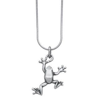 Tree Frog Snake Chain Pewter Necklace Jewelry