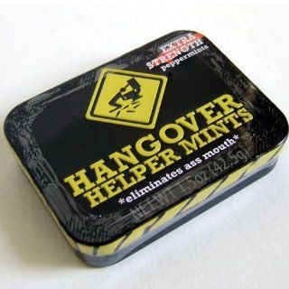 Hangover Helper Mints Tin Extra Strength Gift Gag College Drinking Party Joke  Hard Candy  Grocery & Gourmet Food