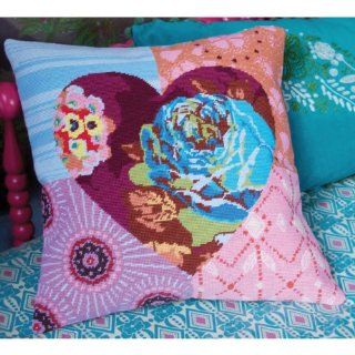 Anna Maria Horner Heartbeat Cushion Needlepoint Kit 15 1/2"X15 1/2" Stitched In Wool   Furnitureanddecor