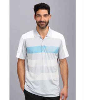 adidas Golf CLIMACHILL Stripe Block Polo Mens Short Sleeve Pullover (Blue)