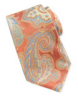 Royal Paisley Silk Tie, Orange