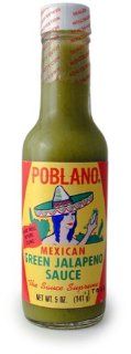 Poblano Mexican Green Jalapeno Hot Sauce, 5 fl oz  Grocery & Gourmet Food