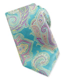 Royal Paisley Silk Tie, Aqua
