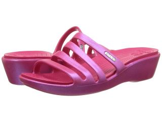 Crocs Rhonda Wedge Sandal Iridescent Womens Shoes (Pink)
