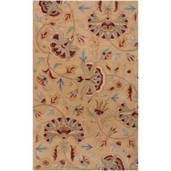 Hand tufted Beige Sandy Dunes Wool Rug (5 X 8)