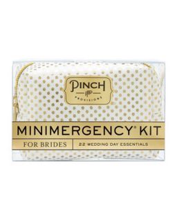 Womens Polka Dot Minimergency Kit for Brides, Ivory/Gold   Pinch Provisions