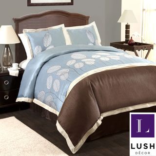 Lush Decor Lydia Blue/brown 4 piece Comforter Set
