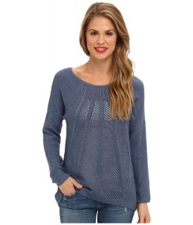 NIC+ZOE Radiating Texture Top Womens Sweater (Navy)