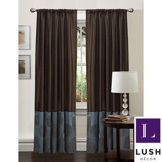 Lush Decor Blue/ Chocolate 84 inch Sandra Curtain Panel