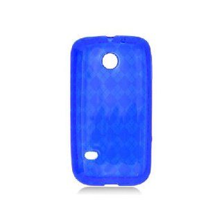 Huawei Ascend II 2 M865 Blue Flex Transparent Cover Case Cell Phones & Accessories