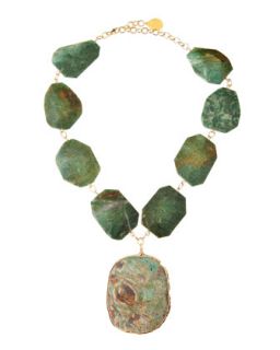 Green Jade Jasper Pendant Necklace