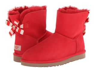 UGG Mini Bailey Bow Stripe Womens Boots (Red)